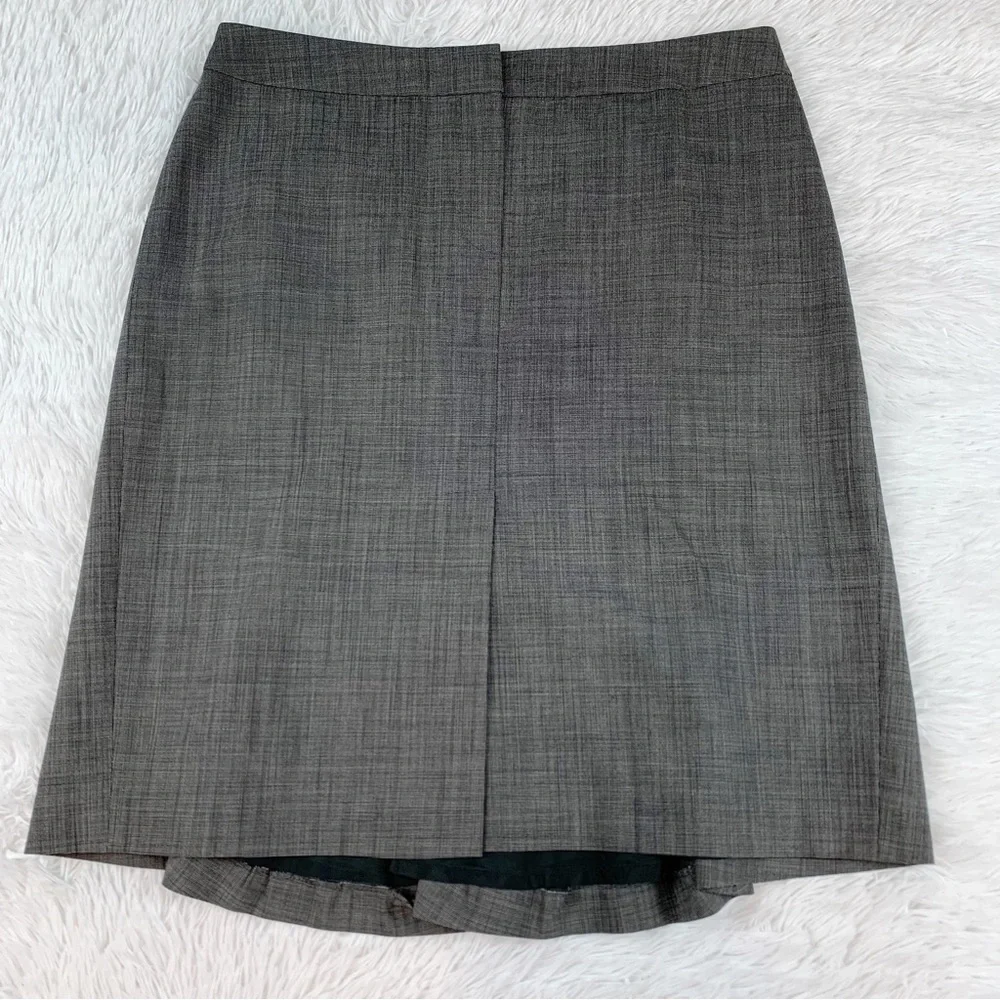 Joseph women's gray‎ wool blend pencil skirt pleated back